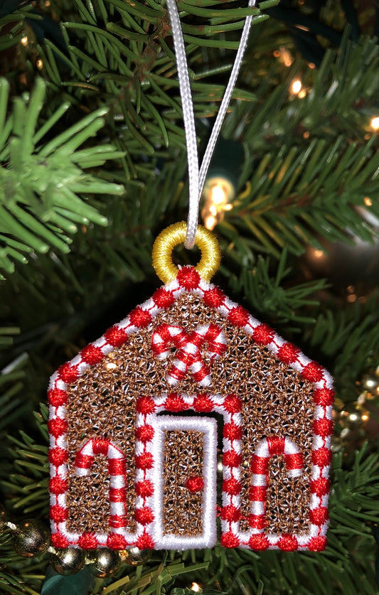 Free Standing Lace Winter Village Christmas House Machine Embroidery Designs, 4X4 Hoop