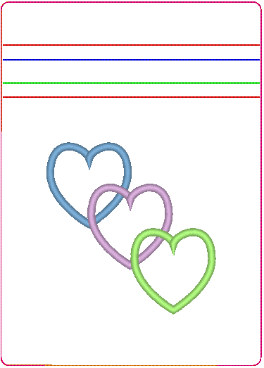 In the Hoop Bag Embroidery Design, Hearts 5X7 Fully Lined ITH Zipper Bag (No Exposed Seams)