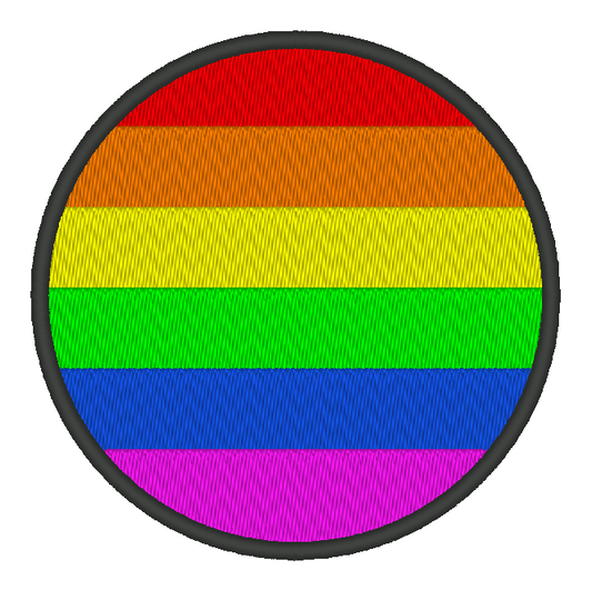 Rainbow Circle Pride Flag Embroidery Design, Circle Pride Flag Patch, 7 Sizes Included