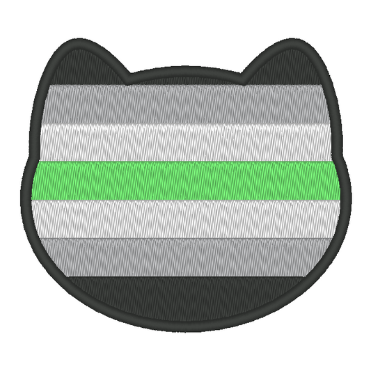 Agender Purride Flag Embroidery Design, Cat Pride Flag Patch, 7 Sizes Included