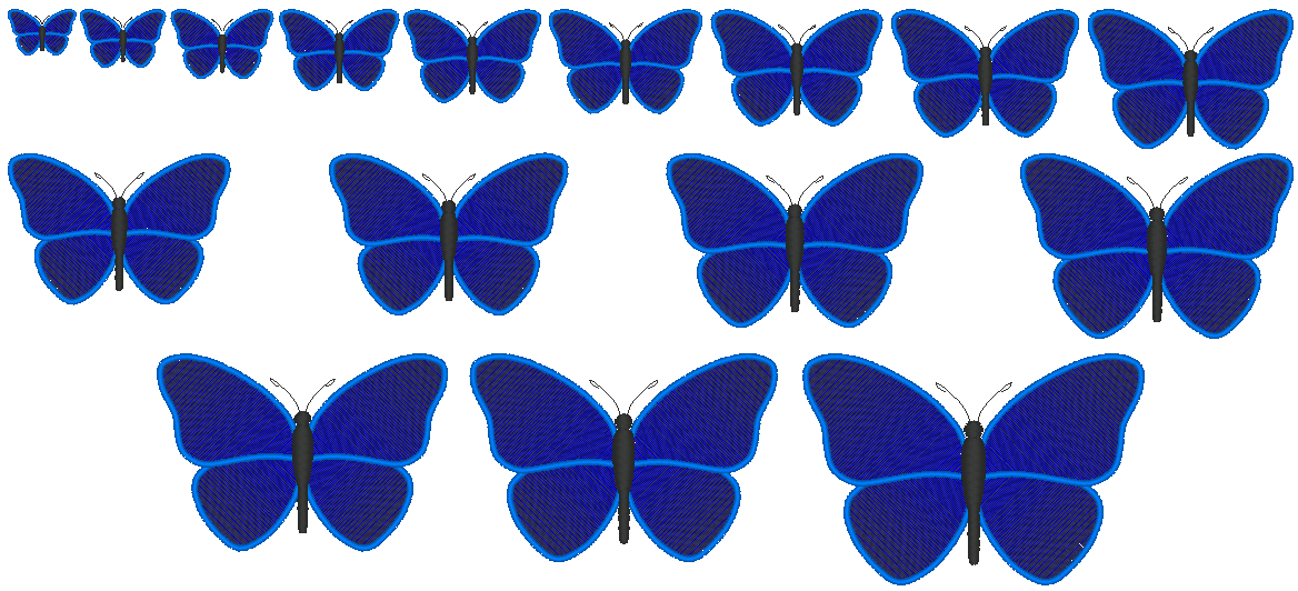 Butterfly Machine Embroidery Design, Small Butterfly With Shading