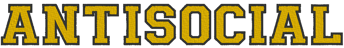 Antisocial Sweatshirt Hoodie Machine Embroidery Design