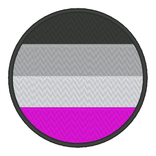Asexual Circle Pride Flag Embroidery Design, Circle Pride Flag Patch, 7 Sizes Included