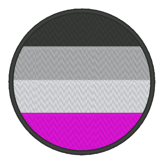 Asexual Circle Pride Flag Embroidery Design, Circle Pride Flag Patch, 7 Sizes Included