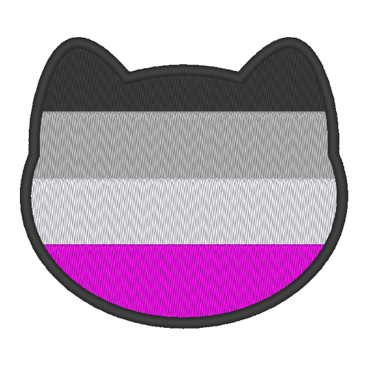 Asexual Purride Flag Embroidery Design, Cat Pride Flag Patch, 7 Sizes Included