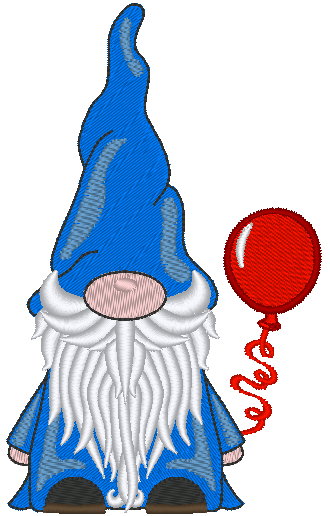 Gnome Machine Embroidery Design, Balloon Gnome - Stitch Wicked Shop