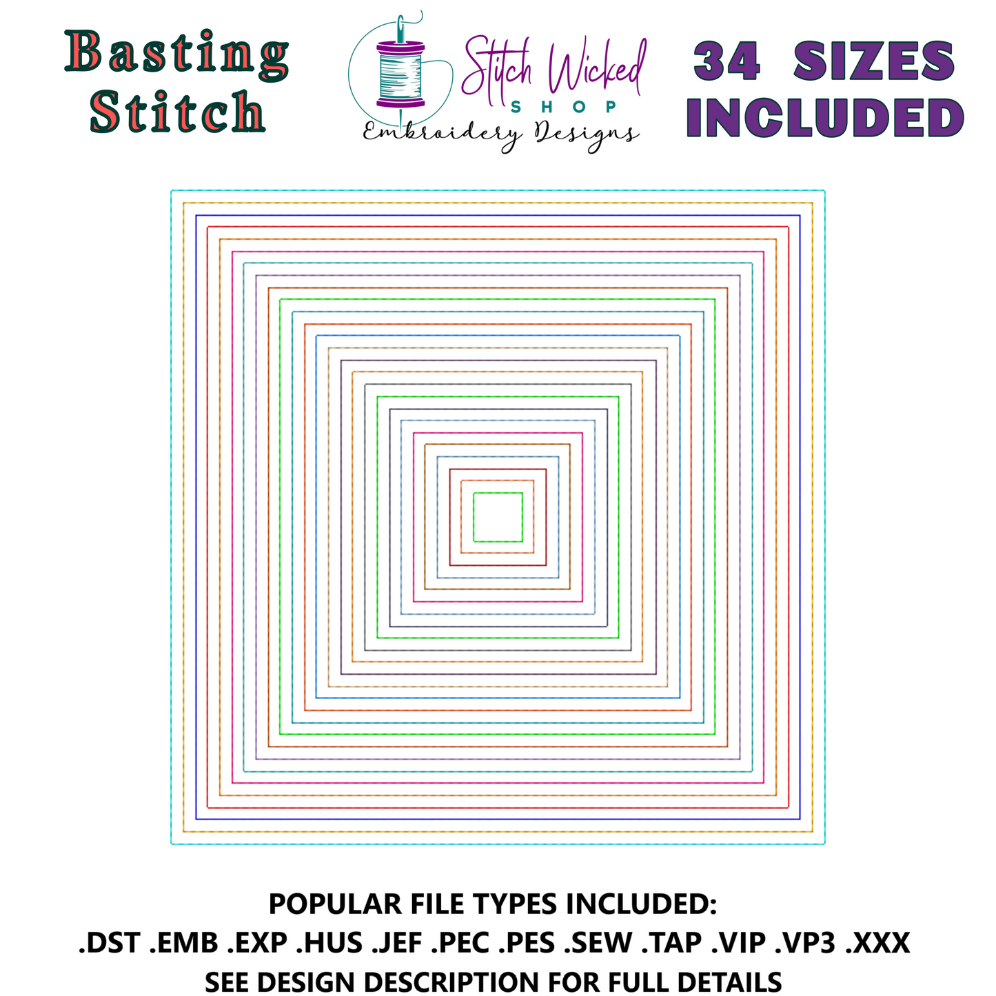 Basting Stitch Box Machine Embroidery Designs