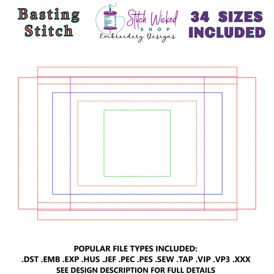 Basting Stitch Box Machine Embroidery Designs
