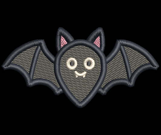 Cute Black Bat Halloween Embroidery Design, 10 Sizes