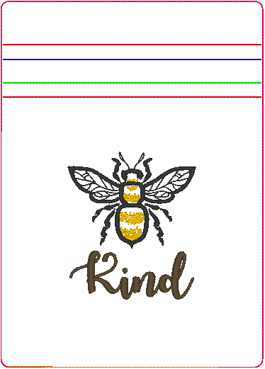 In the Hoop Bag Embroidery Design, Bee Kind 5X7 Fully Lined ITH Zipper Bag (No Exposed Seams)