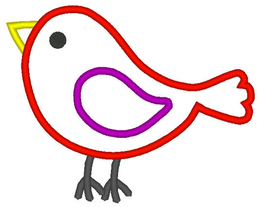 Applique Bird Machine Embroidery Design