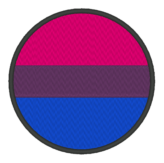 Bisexual Circle Pride Flag Embroidery Design, Circle Pride Flag Patch, 7 Sizes Included