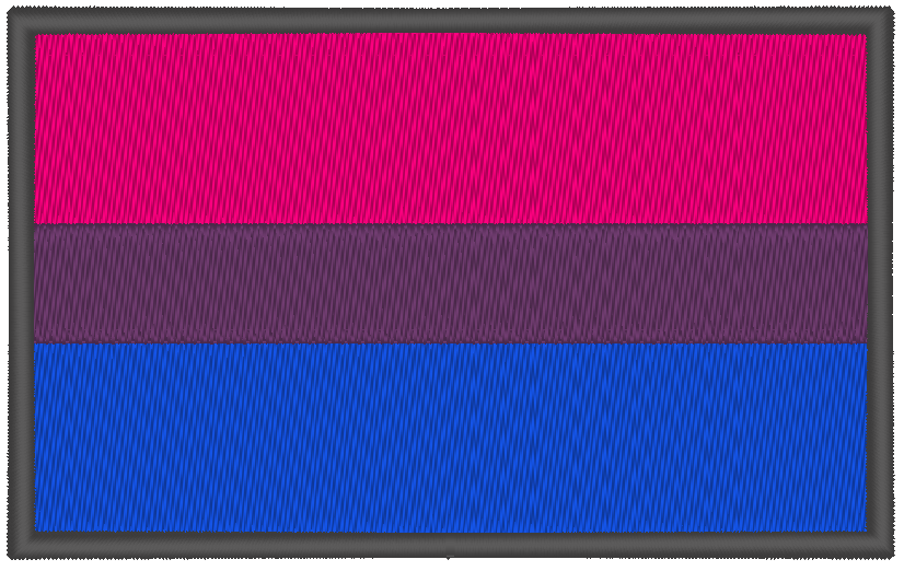 Bisexual Pride Flag Machine Embroidery Design, LGBTQ Pride Flag