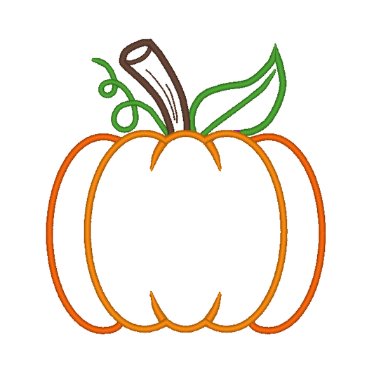 Fall Pumpkin Applique Machine Embroidery Design - Stitch Wicked Shop