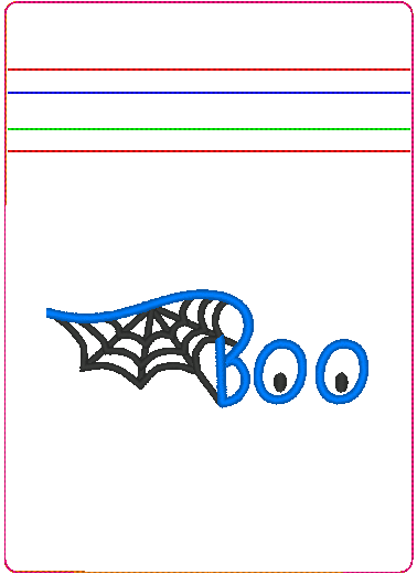 In the Hoop Bag Embroidery Design, Boo Web Halloween 5 X 7 Fully Lined ITH Zipper Bag (No Exposed Seams)