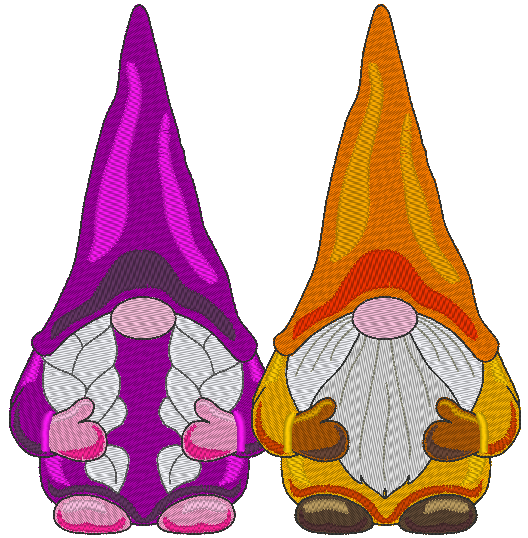 Boy and Girl Gnomes Machine Embroidery Design (Combined Designs)