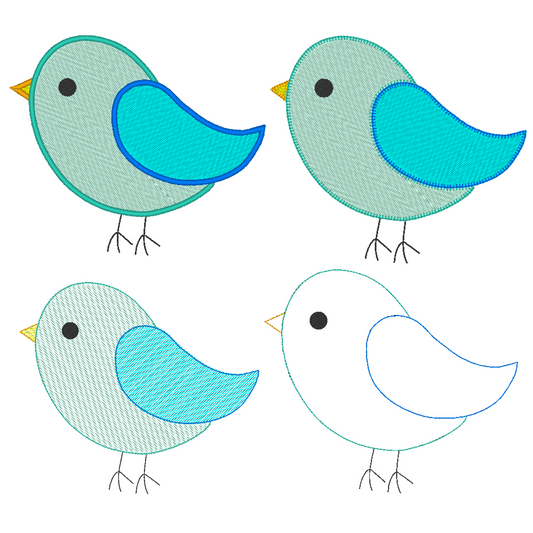 Simple Bird Machine Embroidery Design Bundle