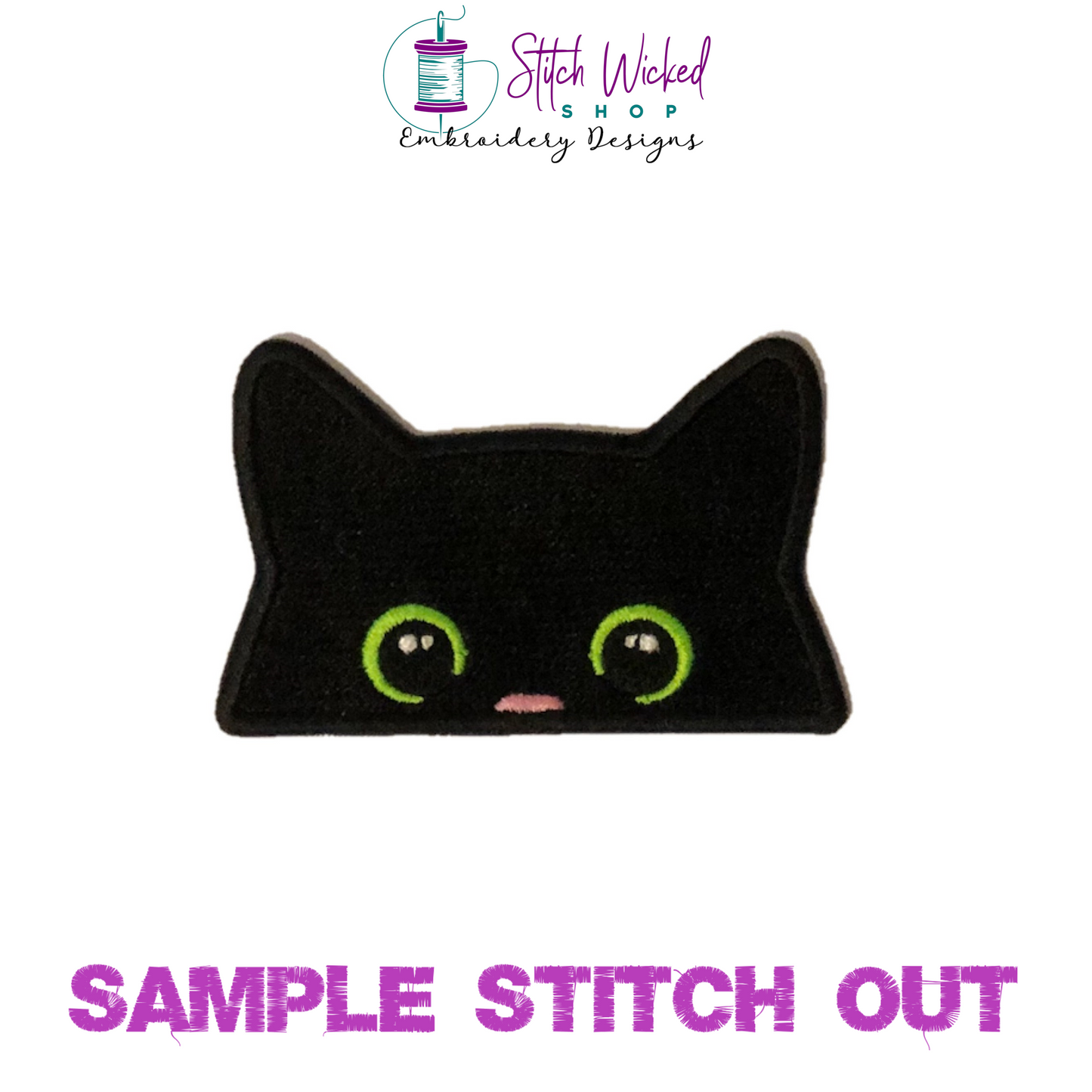 Cat Pocket Topper Embroidery Design