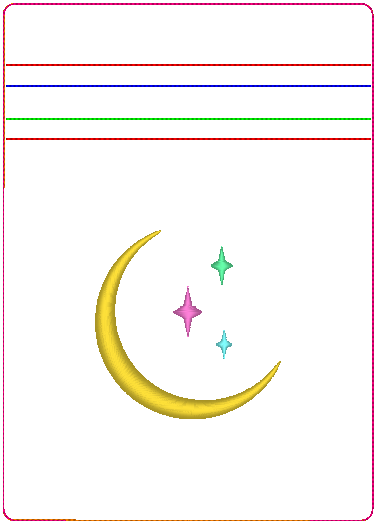 In the Hoop Bag Embroidery Design, Crescent Moon 5X7 Fully Lined ITH Zipper Bag (No Exposed Seams)