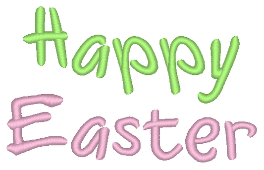 Happy Easter Text Machine Embroidery Design - Stitch Wicked Shop