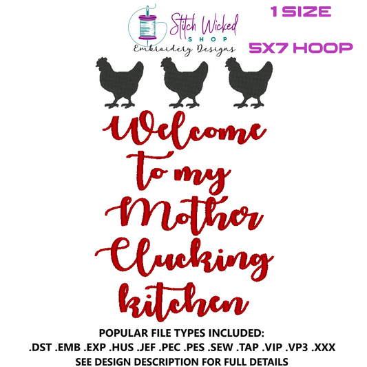 Funny Kitchen Towel Embroidery Design Bundle, 12 Designs for 5 X 7 Hoop