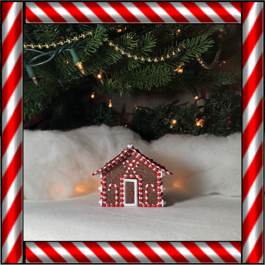 Free Standing Lace 3D Decorated Gingerbread House Machine Embroidery Designs, 4X4 Christmas Village Cottage