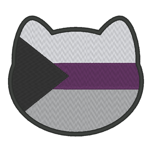 Demisexual Purride Flag Embroidery Design, Cat Pride Flag Patch, 7 Sizes Included