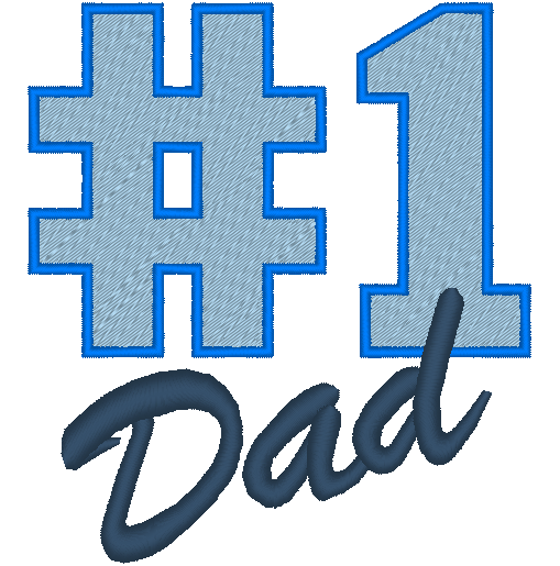 Number One Dad Fathers Day Machine Embroidery Design - Stitch Wicked Shop