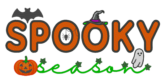 Spooky Season Halloween Sweatshirt Embroidery Design, 8 Sizes Included