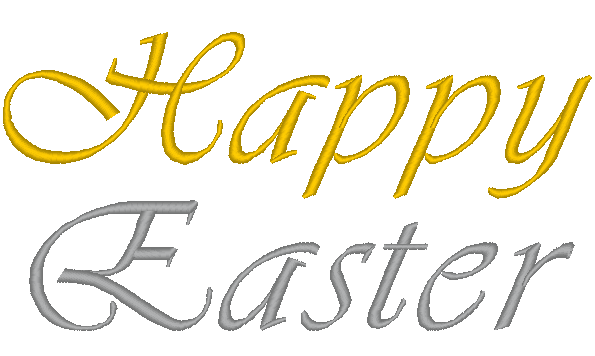 Happy Easter Traditional Script Font Embroidery Design - Stitch Wicked Shop