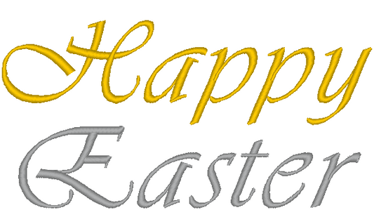 Happy Easter Traditional Script Font Embroidery Design - Stitch Wicked Shop