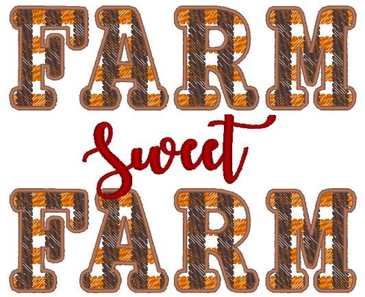 Farm Sweet Farm Machine Embroidery Design