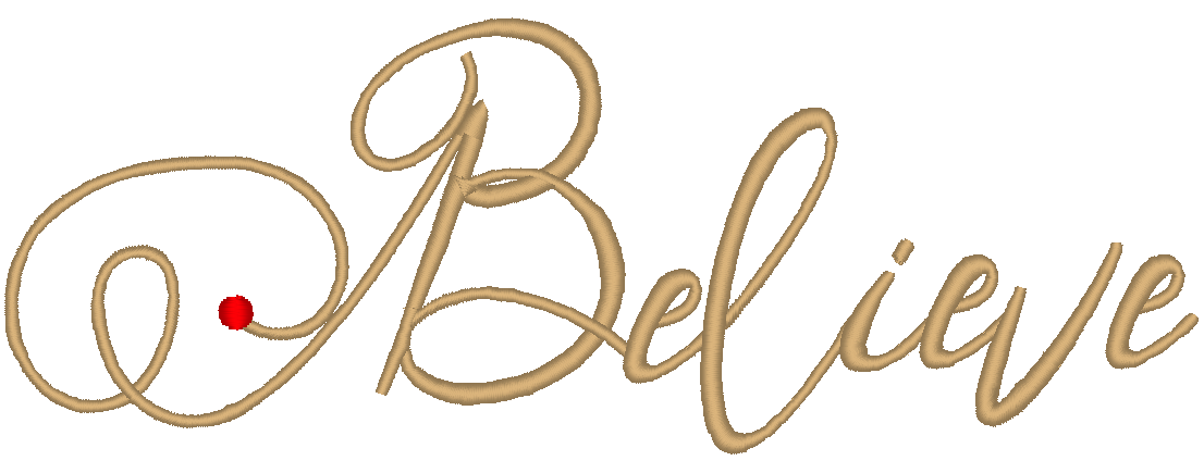 Believe Machine Embroidery Design, Christmas Embroidery Design