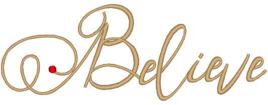 Believe Machine Embroidery Design, Christmas Embroidery Design