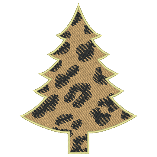 Leopard Print Christmas Tree Machine Embroidery Design - Stitch Wicked Shop