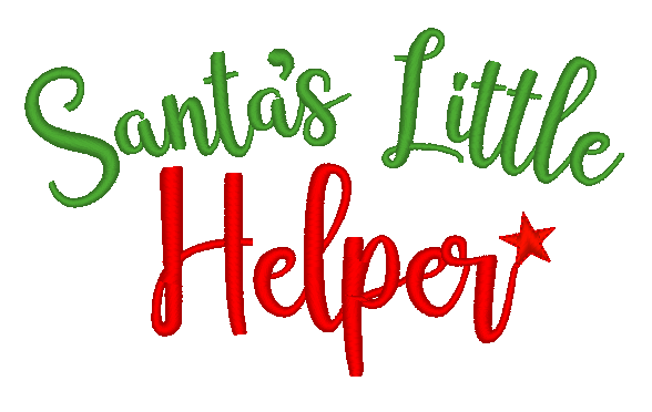 Santa's Little Helper Script Writing Machine Embroidery Design - Stitch Wicked Shop