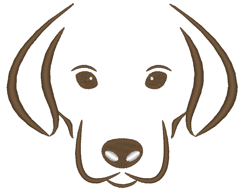 Dog Head Silhouette Outline Machine Embroidery Design - Stitch Wicked Shop