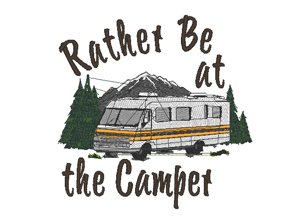 Rather be at the Camper RV Motor Home Machine Embroidery Design - Stitch Wicked Shop
