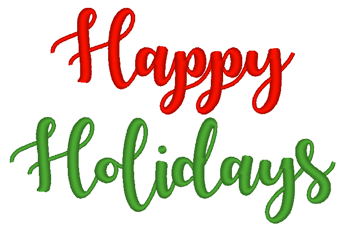 Happy Holidays Script Font Machine Embroidery Design - Stitch Wicked Shop