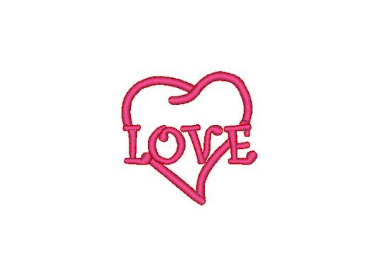 Love Heart Machine Embroidery Design - Stitch Wicked Shop