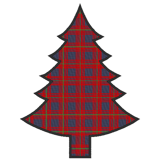 Christmas Tree Machine Embroidery Design, Two Color Stripe Plaid - Stitch Wicked Shop