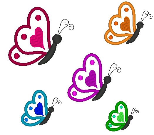 Heart Wing Butterfly Machine Embroidery Design - Stitch Wicked Shop