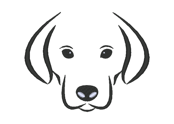 Dog Head Silhouette Outline Machine Embroidery Design - Stitch Wicked Shop