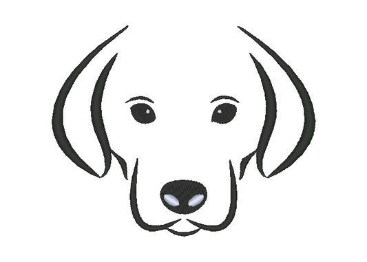 Dog Head Silhouette Outline Machine Embroidery Design - Stitch Wicked Shop