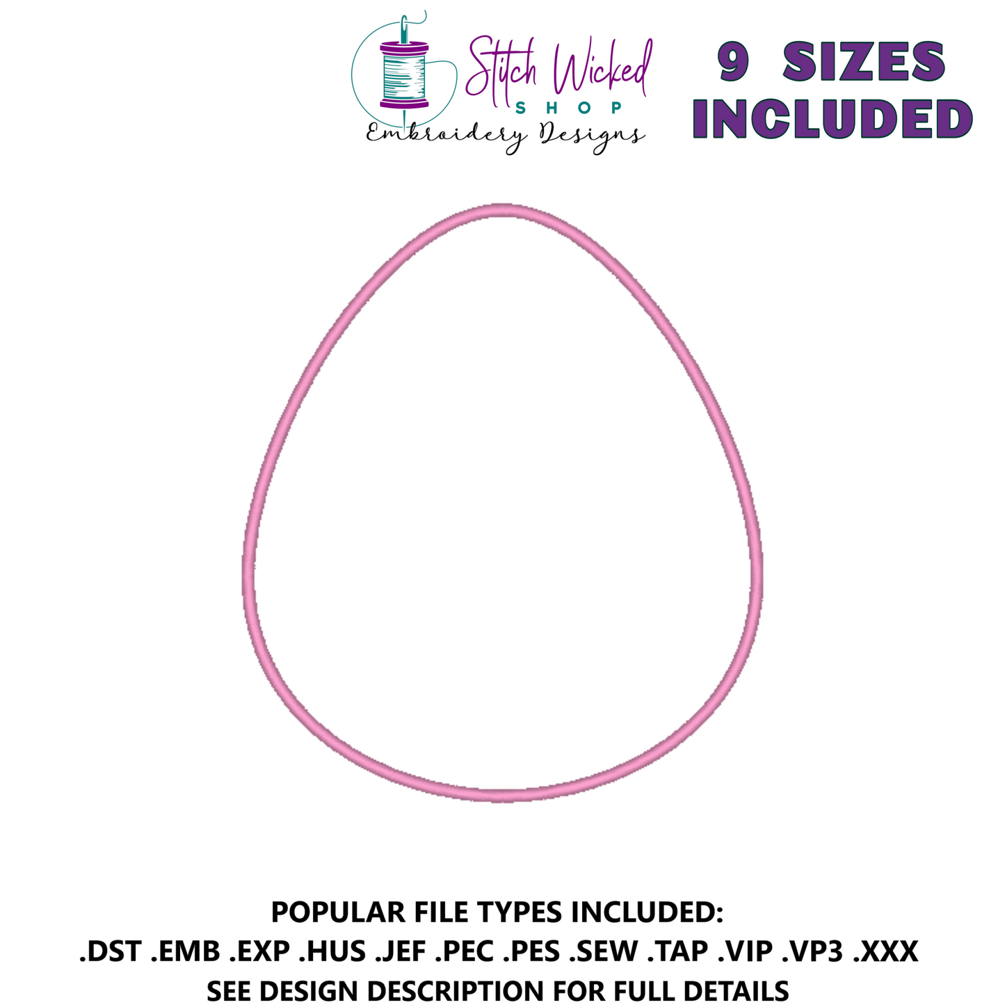 Easter Egg Applique Machine Embroidery Design - Stitch Wicked Shop