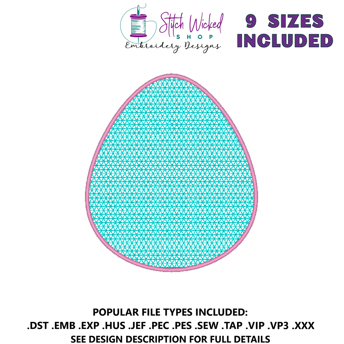 Easter Eggs Net Fill Embroidery Design - Stitch Wicked Shop