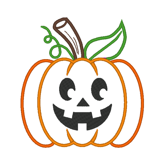 Pumpkin Jack O Lantern Halloween Applique Embroidery Design, (Face 1) - Stitch Wicked Shop