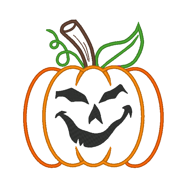 Pumpkin Jack O Lantern Halloween Applique Embroidery Design, (Face 11) - Stitch Wicked Shop