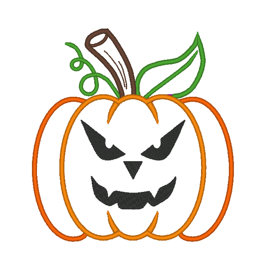 Pumpkin Jack O Lantern Halloween Applique Embroidery Design, (Face 12) - Stitch Wicked Shop