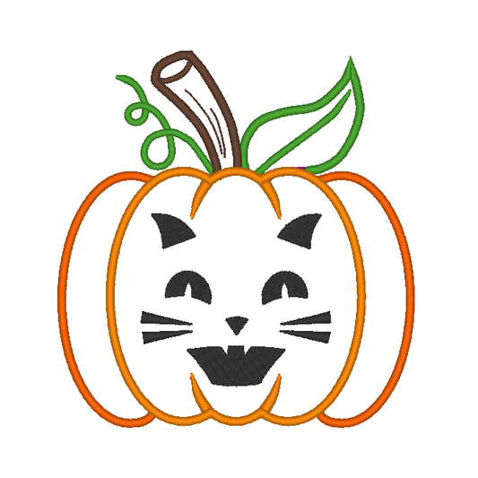 Pumpkin Jack O Lantern Halloween Applique Embroidery Design, (Face 13) - Stitch Wicked Shop